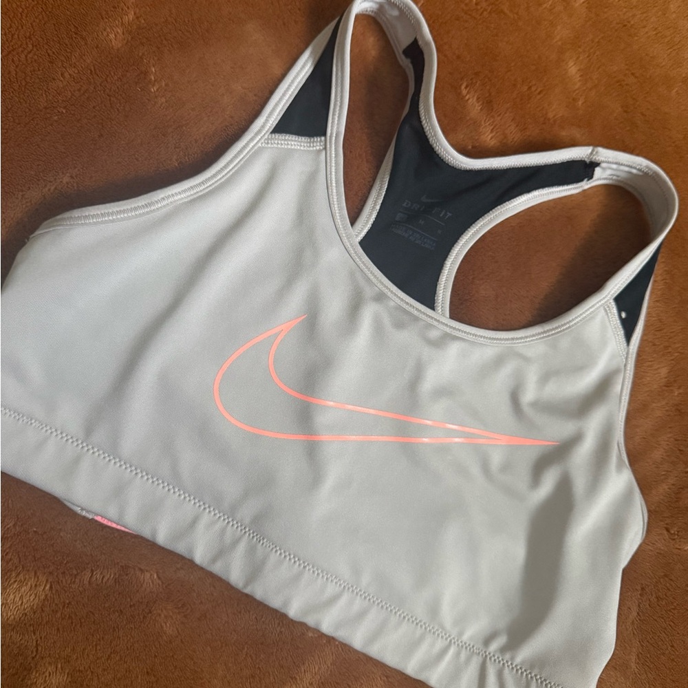 Nike Women's Sports Bra - Beige and Coral